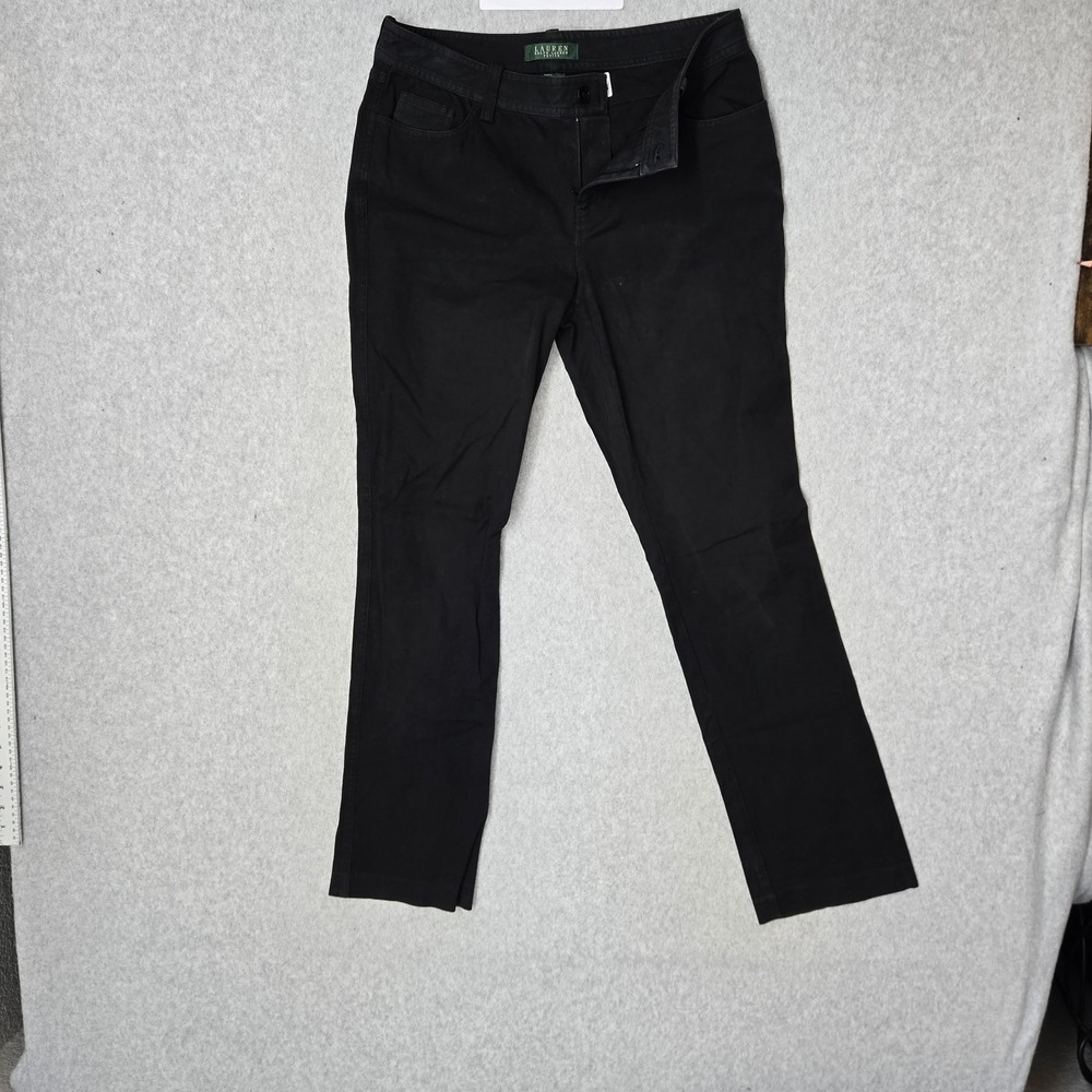 Lauren Ralph Women Pants 6P Black Dress Pants Twill 30" Inseam